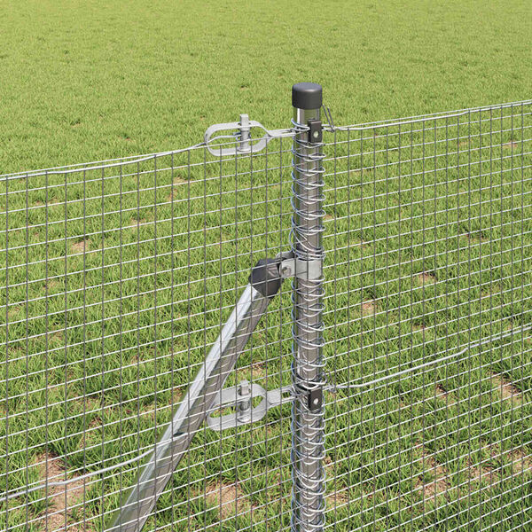 vidaXL Poteau de cl&ocirc;ture. Argent&eacute; 25 x 0,6 m (maille de 16 x 16 mm)