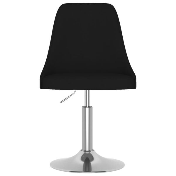 vidaXL Chaise pivotante de salle &agrave; manger Noir Tissu