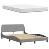 vidaXL Lit avec matelas gris clair 140x200 cm tissu