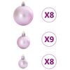 vidaXL Boules de No&euml;l 100 pcs rose &Oslash;3/4/6 cm