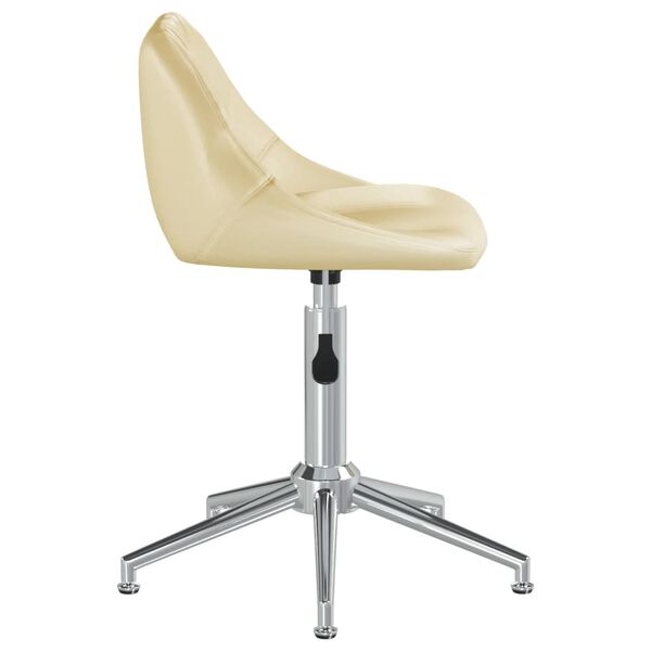 vidaXL Chaise pivotante de salle &agrave; manger Cr&egrave;me Similicuir