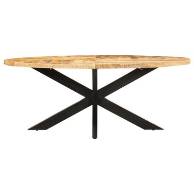 vidaXL Table à dîner ovale 200x100x75 cm Bois de manguier brut