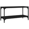 vidaXL Meuble TV Noir 80x33x41 cm Bois d'ing&eacute;nierie et acier
