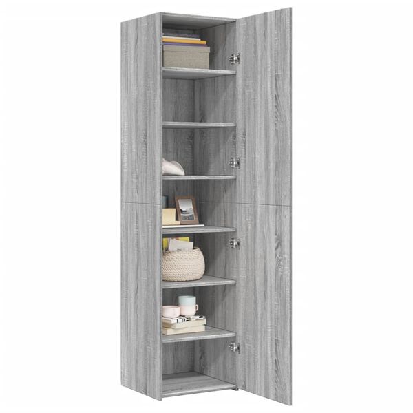 vidaXL Buffet haut sonoma gris 45x42,5x185 cm bois d'ing&eacute;nierie