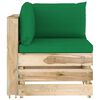 vidaXL Salon de jardin 5 pcs avec coussins Bois impr&eacute;gn&eacute; de vert