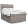vidaXL Sommier &agrave; lattes de lit avec matelas Taupe 140x200 cm Tissu
