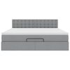 VidaXL Cadre de lit ottoman et matelas gris clair 180x200 cm tissu
