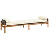 vidaXL Banc de jardin avec coussin noir r&eacute;sine tress&eacute;e acacia