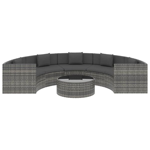 vidaXL Salon de jardin 6 pcs avec coussins résine tressée gris
