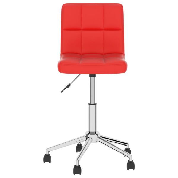 vidaXL Chaise de bureau pivotante Rouge Similicuir