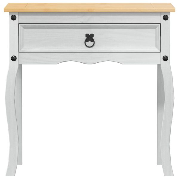 vidaXL Table console avec tiroir Blanc 73 x 35 x 73 cm Pin massif