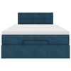 vidaXL Lit ottoman avec matelas et LED bleu fonc&eacute; 90x200cm velours