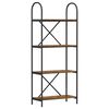 vidaXL &Eacute;tag&egrave;re 4 niveaux 60 x 30 x 146 cm Bois d'ing&eacute;nierie Ch&ecirc;ne fum&eacute;