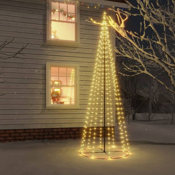 vidaXL Arbre de No&euml;l c&ocirc;ne 732 LED Blanc chaud 160x500 cm