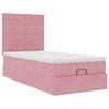 vidaXL Cadre de lit ottoman avec matelas rose 90x190 cm velours