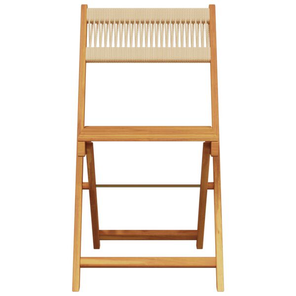 vidaXL Ensemble &agrave; manger de jardin 5pcs beige polypropyl&egrave;ne et bois