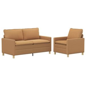 vidaXL Ensemble de Canap&eacute;s 2 pc Beige Tissu