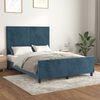 vidaXL Cadre de lit sans matelas bleu fonc&eacute; 140x190 cm velours