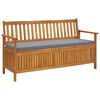 vidaXL Banc de rangement de jardin avec coussin 148 cm Bois d'acacia