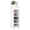 vidaXL Armoire &agrave; chaussure Blanc brillant 30x35x105 cm Bois ing&eacute;nierie