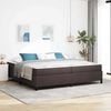 vidaXL Lit &agrave; ressorts avec matelas Marron fonc&eacute; 200 x 200 cm tissu