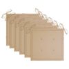 vidaXL Chaises de jardin avec coussins beige lot de 6 Bois teck massif