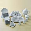 Service de table 59 pi&egrave;ces en porcelaine blanche
