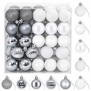 vidaXL Ensemble de boules de No&euml;l 100 pc Blanc et Gris 4 cm