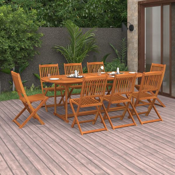 vidaXL Ensemble &agrave; manger de jardin 9 pcs 220x90x75 cm bois d'acacia