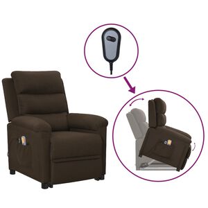 vidaXL Fauteuil de massage Marron fonc&eacute; Tissu