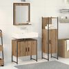 vidaXL Ensemble de mobilier de salle de bain avec &eacute;tag&egrave;re 3 pcs Marron