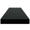 vidaXL &Eacute;tag&egrave;re murale flottante 2 pcs Noir brillant 90x23,5x3,8 cm MDF