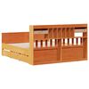vidaXL Lit biblioth&egrave;que sans matelas cire marron 135x190 cm pin massif