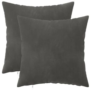 vidaXL Housse de coussin 2 pcs HEERLEN Gris fonc&eacute; 30 x 30 cm Velours