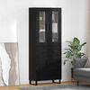 vidaXL Haut Armoire 2 pcs Ch&ecirc;ne noir Bois Agglom&eacute;r&eacute; et Verre