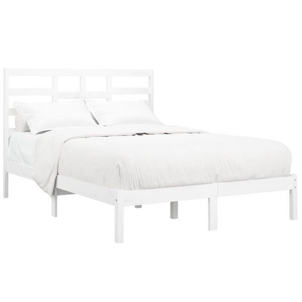vidaXL Cadre de lit sans matelas blanc bois massif 140x200 cm