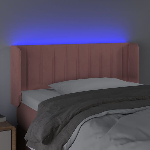 vidaXL T&ecirc;te de lit &agrave; LED Rose 83x16x78/88 cm Velours