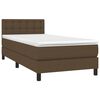 vidaXL Sommier &agrave; lattes de lit avec matelas Marron fonc&eacute; 90x190 cm
