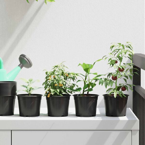 vidaXL Pot &agrave; fleurs 200 pcs Noir &Oslash; 15 x 12,5 cm Plastique