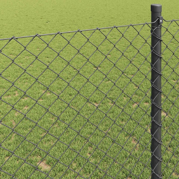 vidaXL Clôture en treillis métallique Gris 10 x 1.6 m Acier