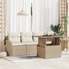 vidaXL Ensemble de canap&eacute; de jardin 5 pcs Beige Poly Rattan