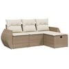vidaXL Salon de jardin avec coussins 4 pcs beige r&eacute;sine tress&eacute;e
