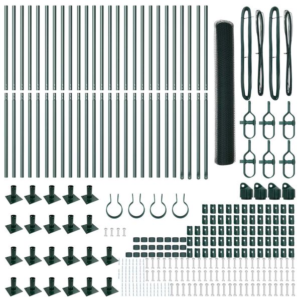 vidaXL Poteau de cl&ocirc;ture. Vert 50 x 1,2 m (treillis de 13 mm)