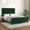 vidaXL Cadre de lit sans matelas vert fonc&eacute; 140x200 cm velours