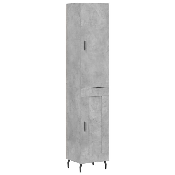 vidaXL Buffet haut Gris b&eacute;ton 34,5x34x180 cm Bois d'ing&eacute;nierie