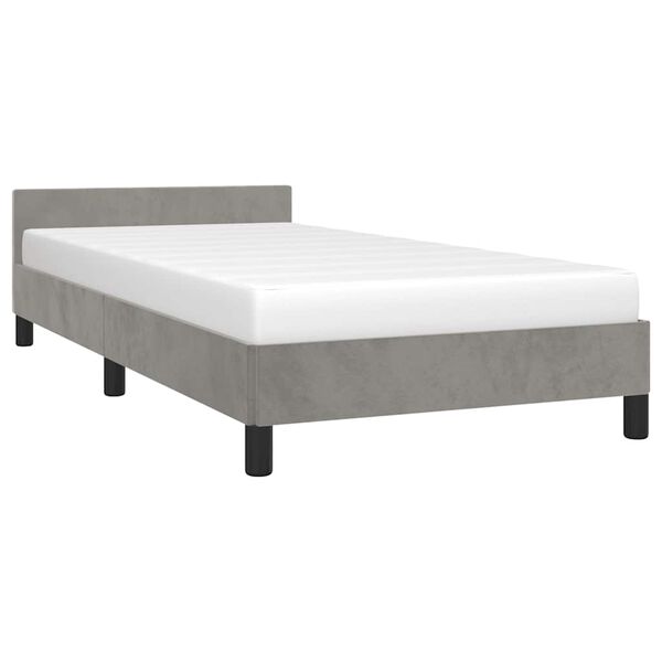 vidaXL Cadre de lit sans matelas gris clair 100x200 cm velours