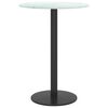 vidaXL Dessus de table blanc Ø30x0,8cm verre trempé avec design marbre