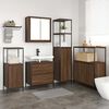 vidaXL Ensemble de mobilier de salle de bain avec &eacute;tag&egrave;re 5 pcs Marron
