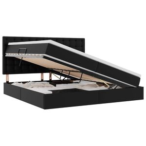 vidaXL Lit de Rangement Noir 200 x 200 cm Cuir synth&eacute;tique