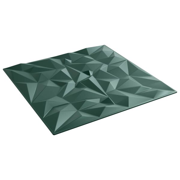 vidaXL Panneaux muraux 12 pcs Vert Am&eacute;thyste 50 x 50 cm Mousse XPS